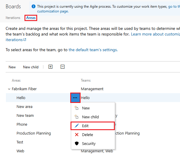Screenshot that shows selecting an area to edit.