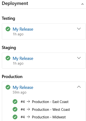 Screenshot that shows the Deployment control.