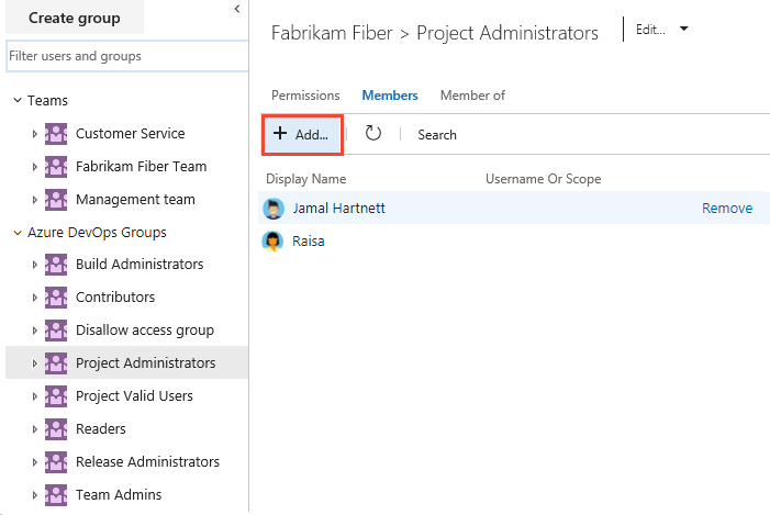 Screenshot of Project Settings, Security, Add member page.