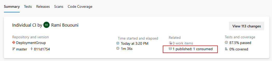 A screenshot displaying the generated pipeline artifact.