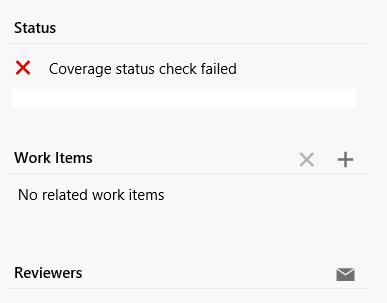 Screenshot shows Coverage status check failed.