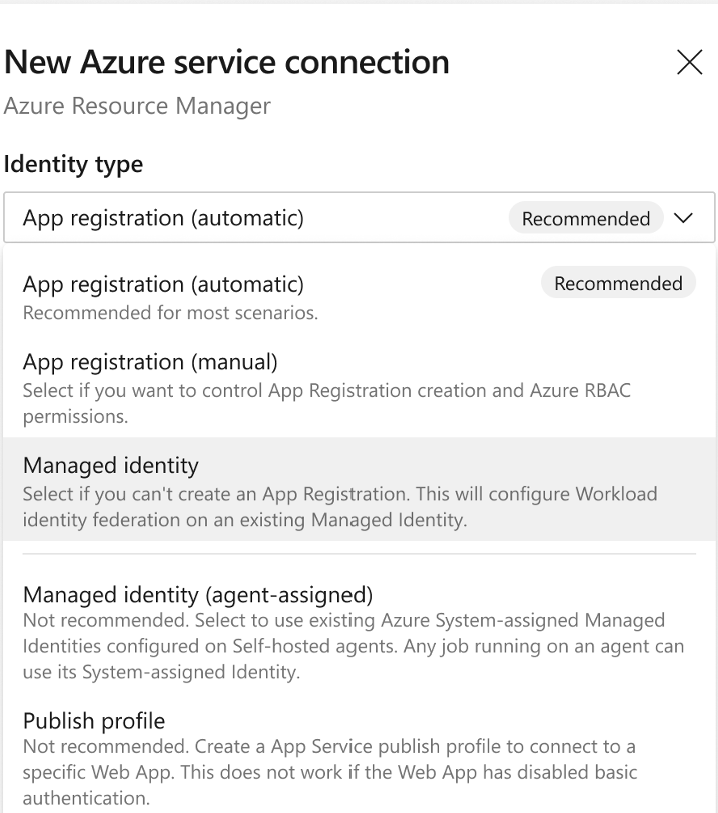 Screenshot of Identity Type Screenshot of Identity Type.