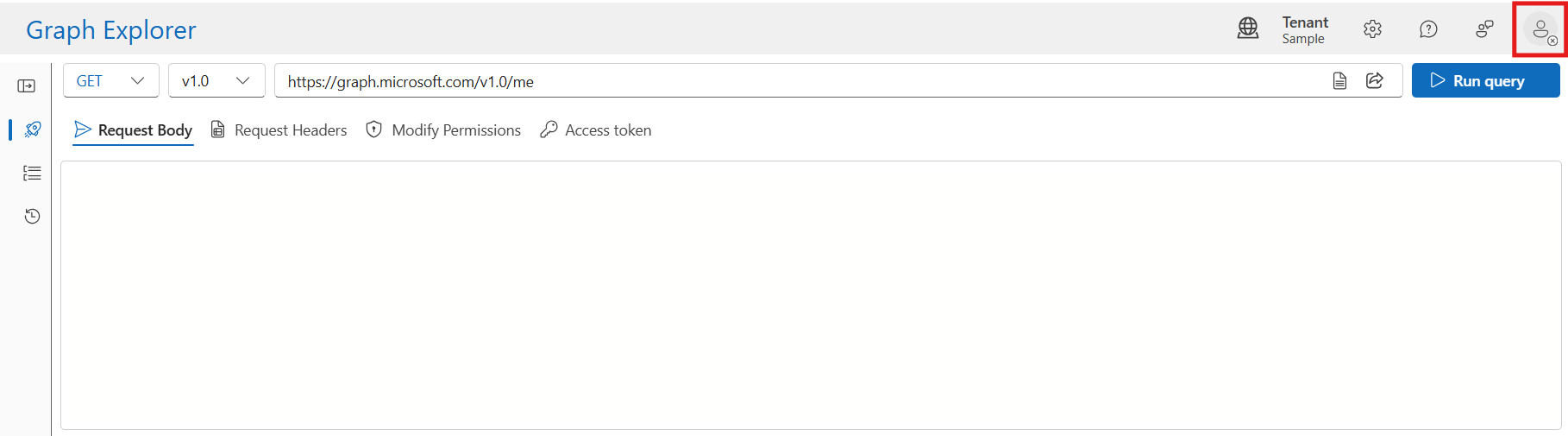 Screenshot showing Graph login.