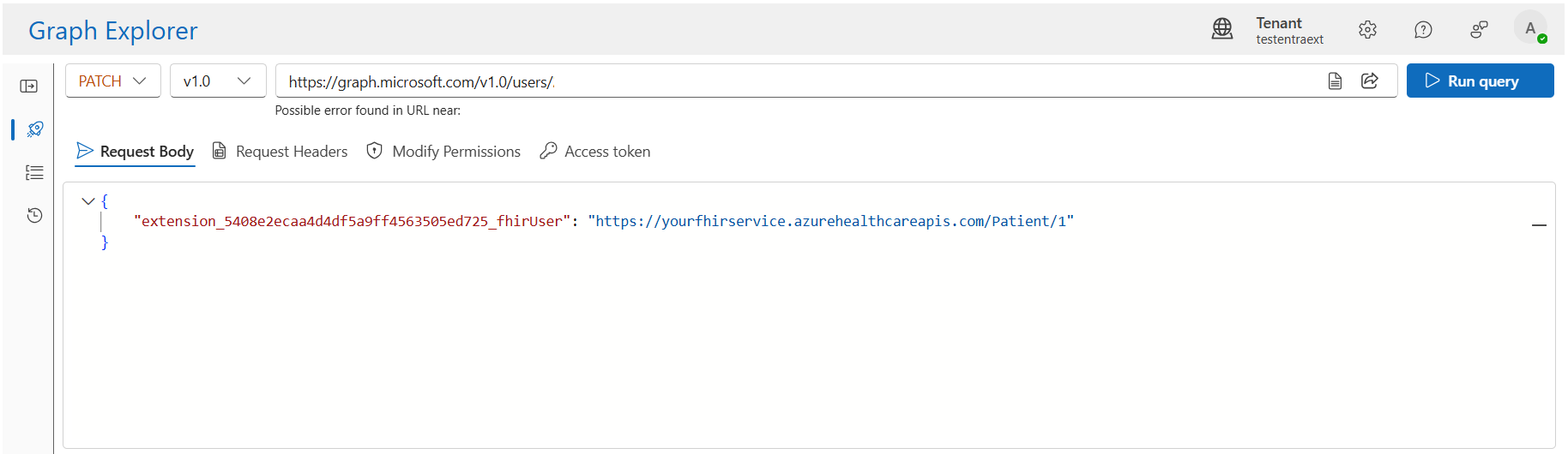 Screenshot showing Graph patch.