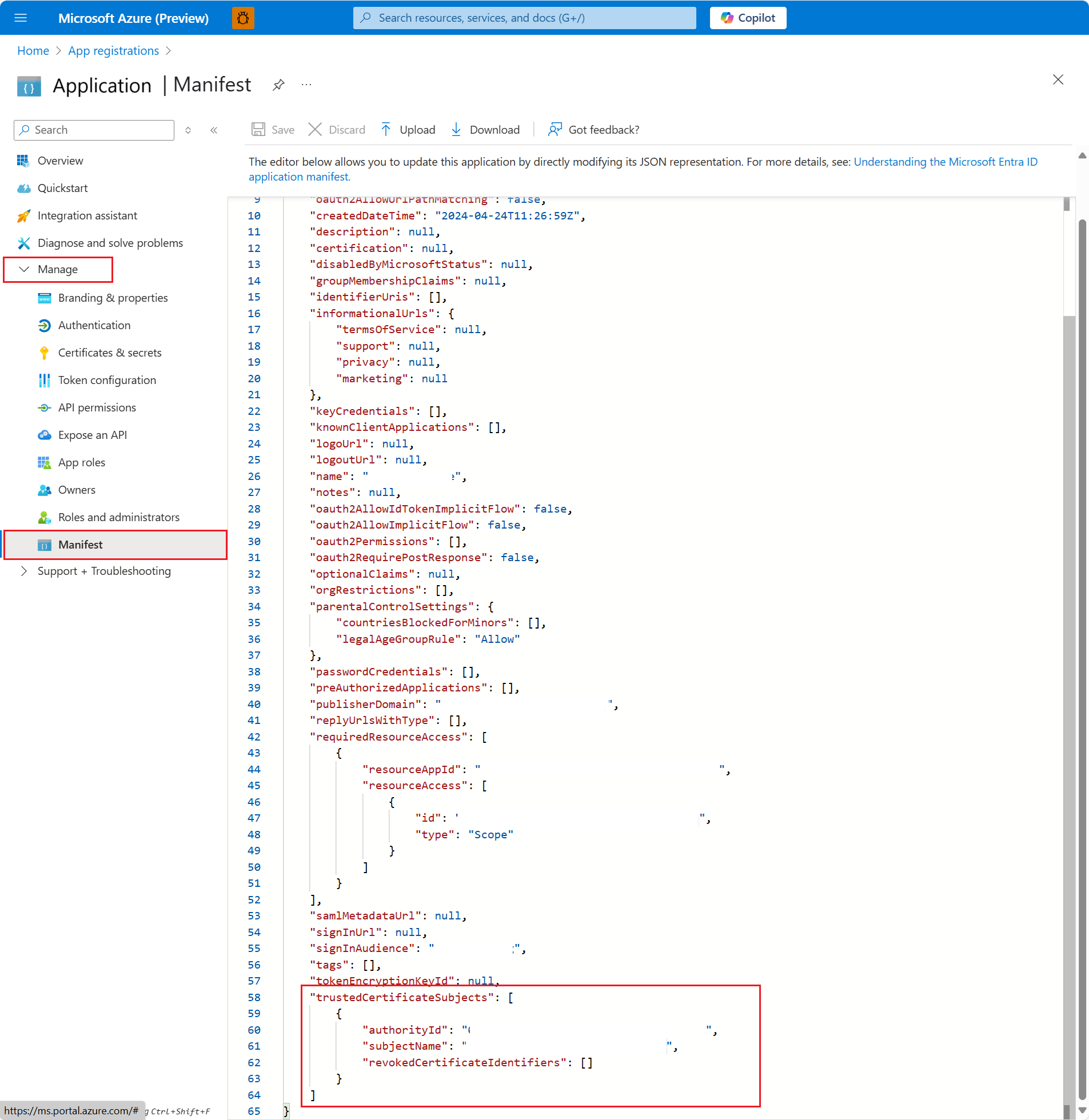 Screenshot showing trust the certificate in the application.