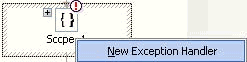 SiebelAdapter_19_ExceptionHandling_NewException Image that shows where to select New Exception Handler.