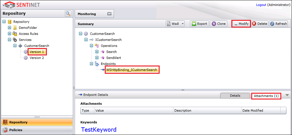 SentinetWP_RemoveKeyword Remove keyword from the CustomerSearch service