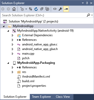 Native Activity project in Solution Explorer Native Activity project in Solution Explorer.