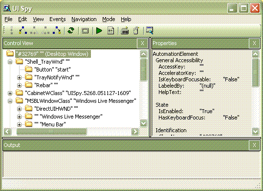uiauto_pane Screenshot of applet window with two panes
