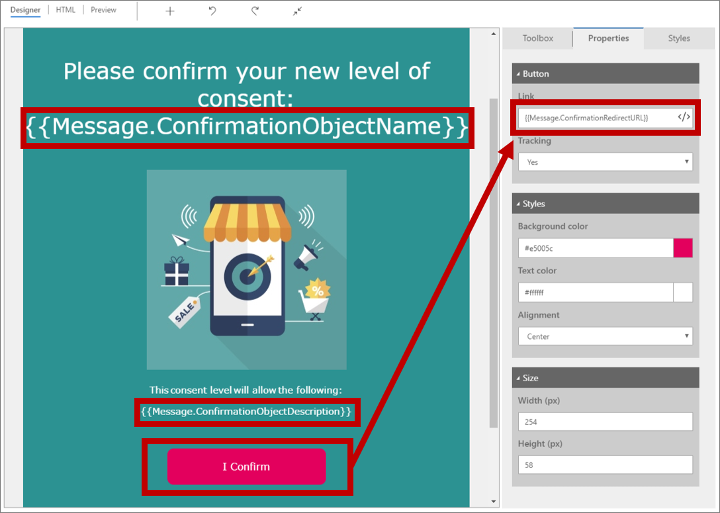 Dynamics elements in an increase consent confirmation request message Dynamics elements in an increase consent confirmation request message.