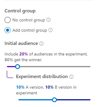 A/B test with control group A/B test with control group