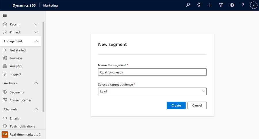 Create a segment to target leads Create a segment to target leads.