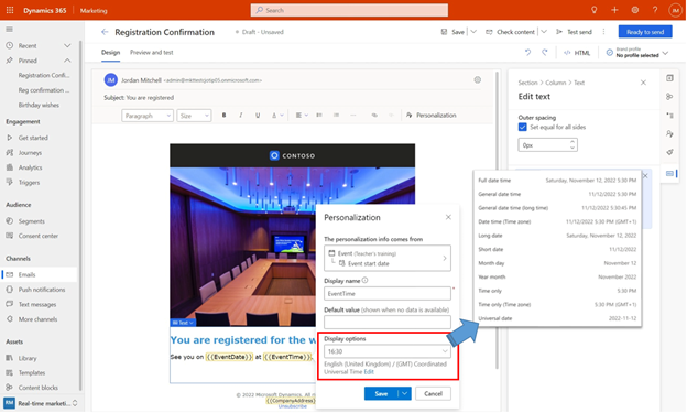 Date and time format Date and time format