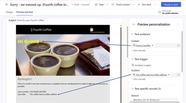 Screenshot of an email preview showing incident creation details, including the incident number and title. Screenshot of an email preview showing incident creation details, including the incident number and title.