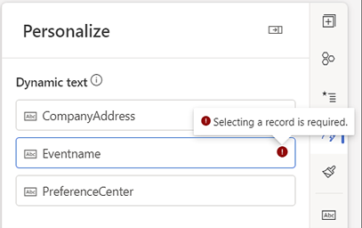 select a record to personalize select a record to personalize