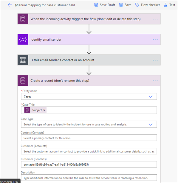 Configure manual mapping for creating contact Configure manual mapping for creating contact.