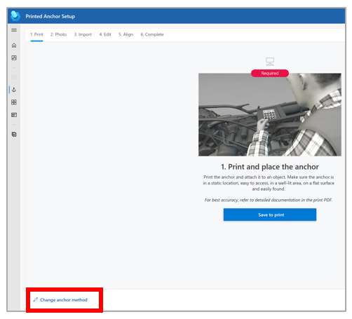 Change anchor method button Change anchor method button.