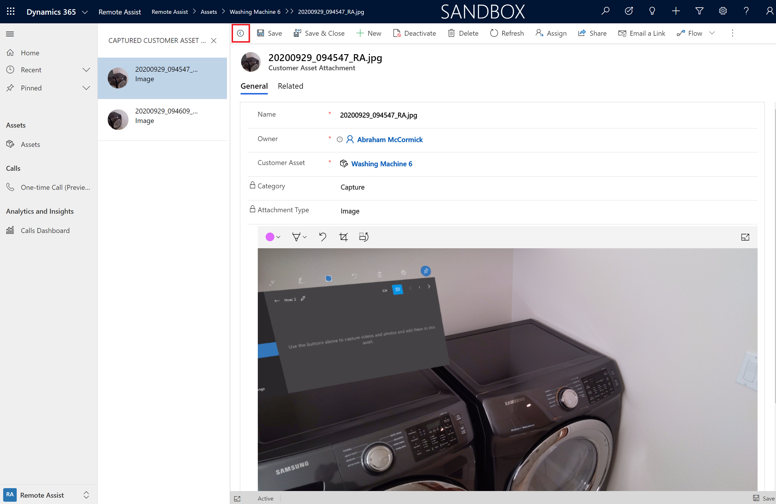 Screenshot of the open record set control Screenshot of the open record set control.