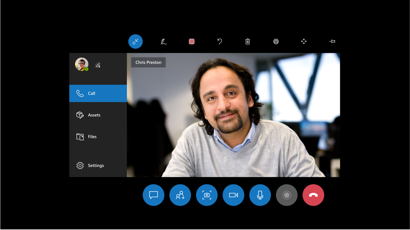 HoloLens screenshot with Recording button disabled HoloLens app screenshot with Recording button disabled.