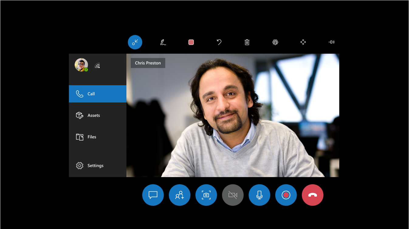 HoloLens screenshot with Video button disabled HoloLens app screenshot with Video button disabled.