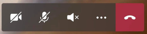 Call control Screenshot showing the call controls in Teams mobile.