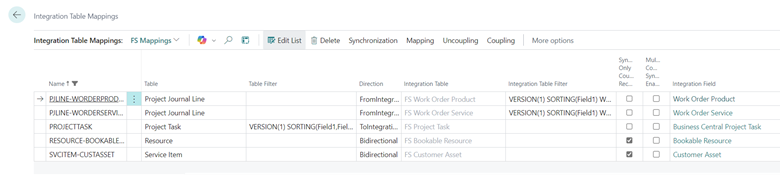 Shows new integration table mappings used in Dynamics 365 Field Service integration Shows new integration table mappings used in Dynamics 365 Field Service integration
