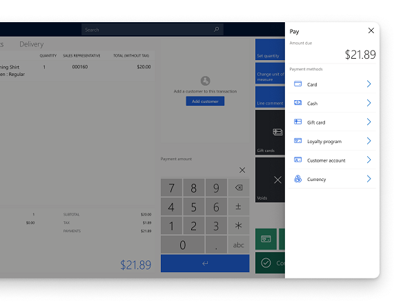 Screenshot of simplified payment processing in Store Commerce POS. Screenshot of simplified payment processing in Store Commerce POS.