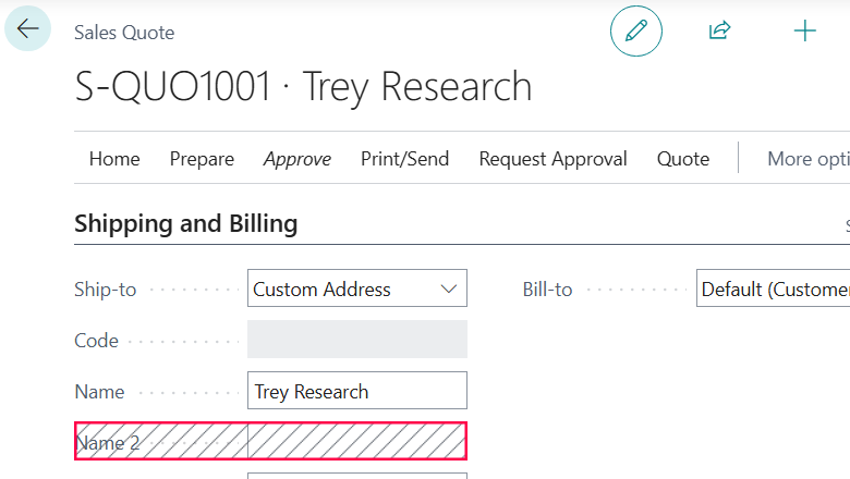 Ship-to Name 2 field Ship-to Name 2 field