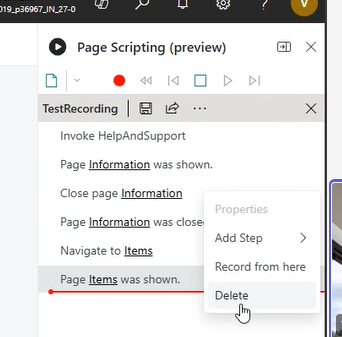 Delete steps in the middle of the script