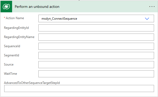 Select the action name Select the action name