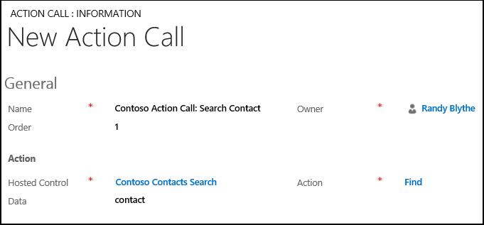 Create a new action call for Search Contact Search toolbar button Create a new action call for Search Contact Search toolbar button.