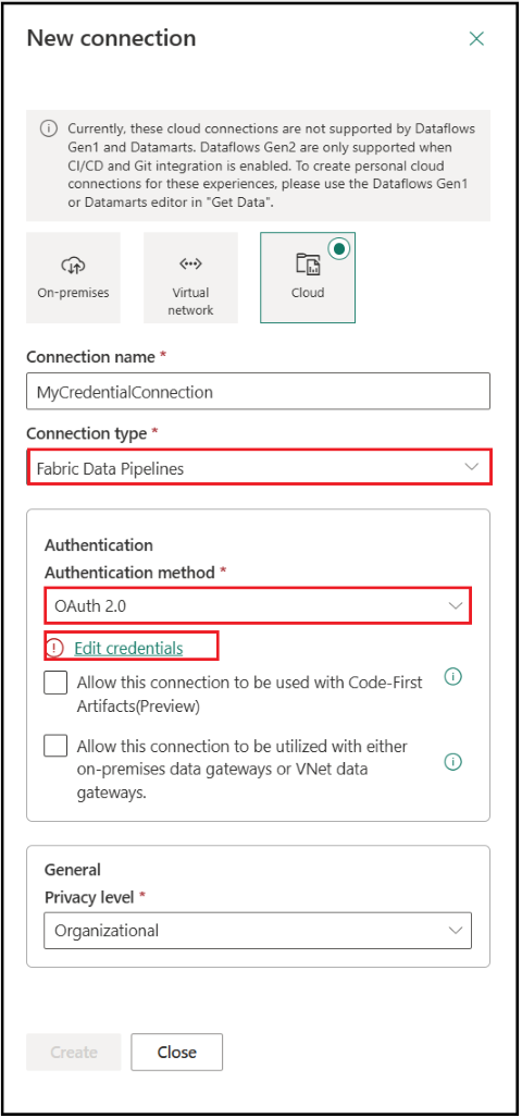 Screenshot of copying credential connection ID.