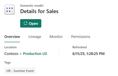 Screenshot showing the tag indication in item details.