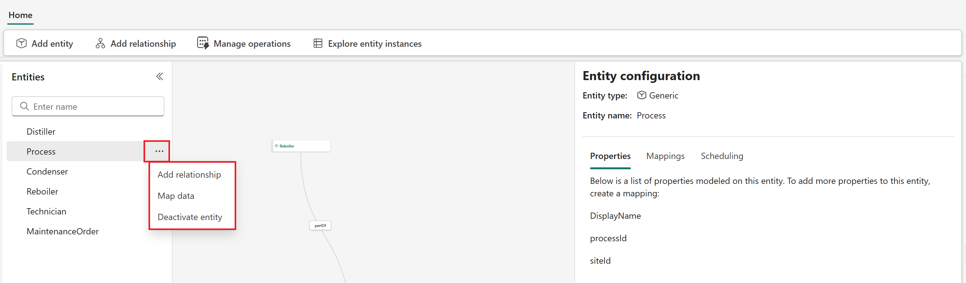 Screenshot of the overflow menu options.