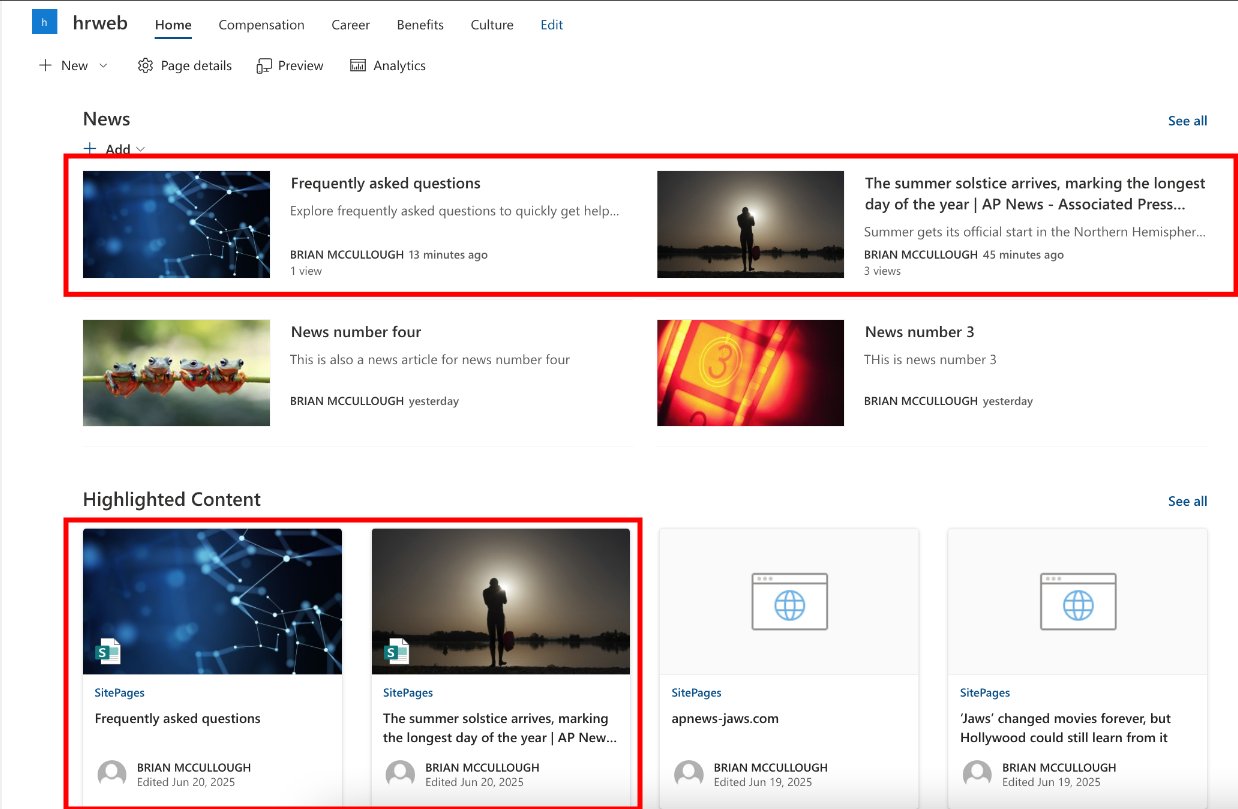 News Link in web parts