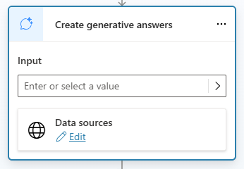Screenshot of the Create generative answers dialog.