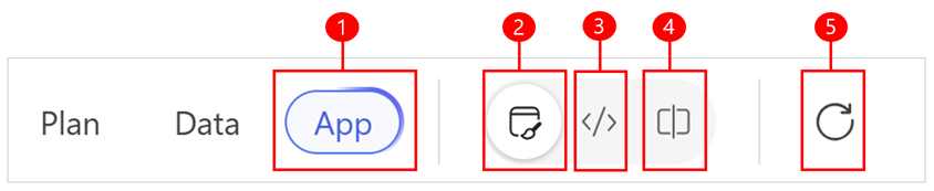 Menu option in the App area