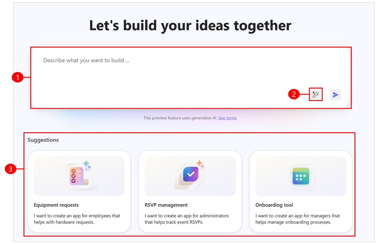 Screenshot of the prompt writing interface with enhance prompt button.