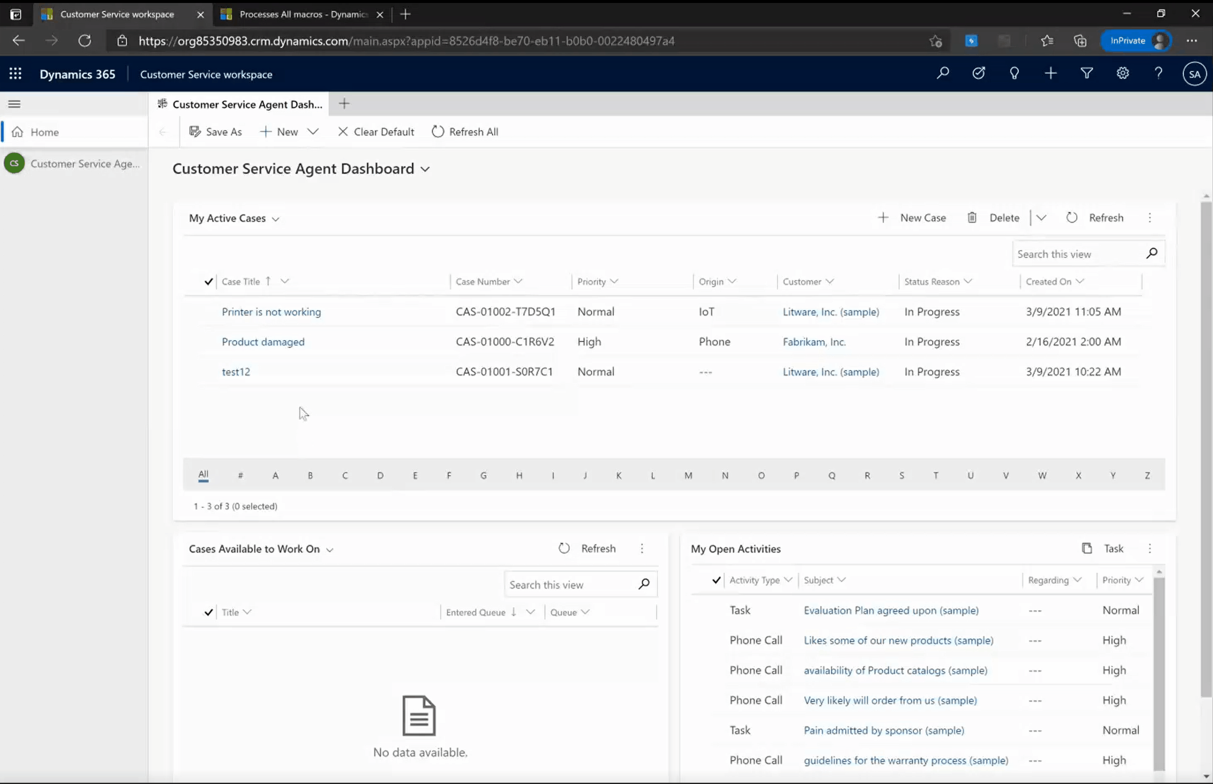 Screenshot of a demo showing the automation.