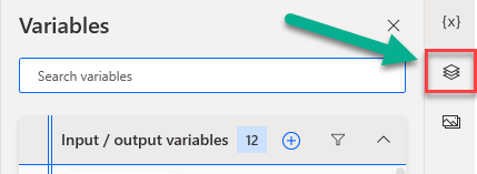 Screenshot of Power Automate Desktop designer window with UI elements icon indicated.
