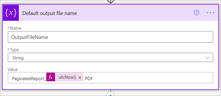 Screenshot showing the Default output file name dialog box.
