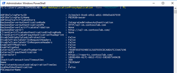 Screenshot showing PowerShell command.