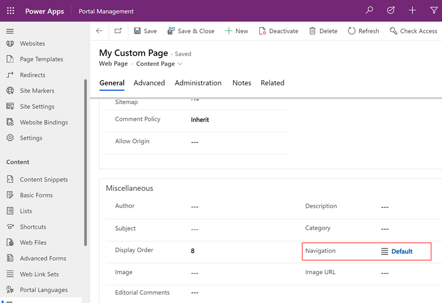 Screenshot of the navigation lookup.