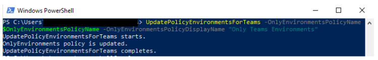 UpdatePolicyEnvironmentsForTeams function UpdatePolicyEnvironmentsForTeams function.