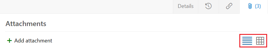 Screenshot showing list and grid view buttons.