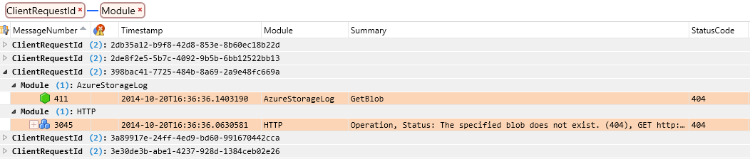 Filtered Server and Network Trace Logs