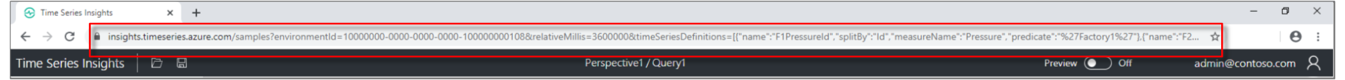 Azure Time Series Insights Explorer parameterized URL