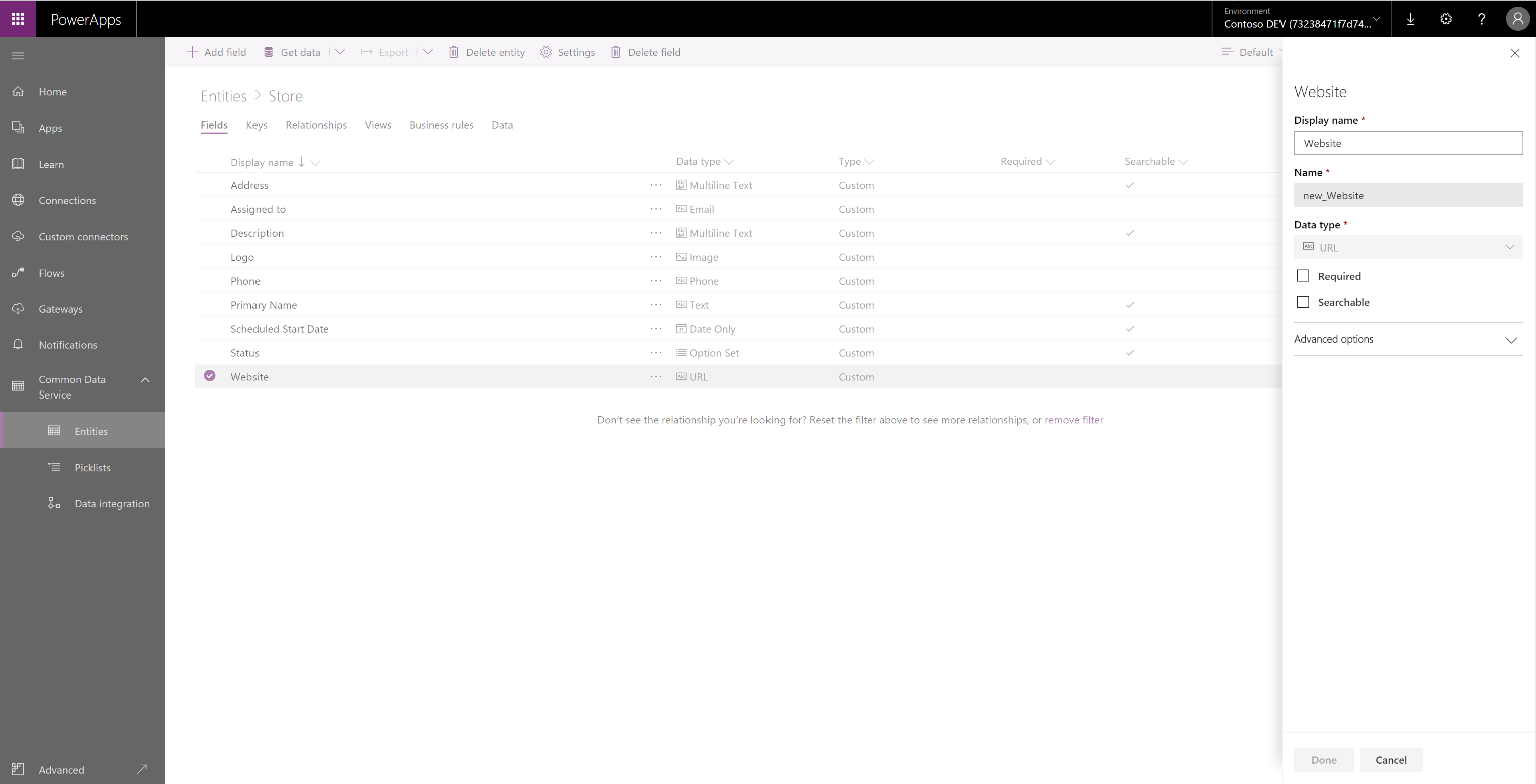 A screenshot demonstrating improved entity experience