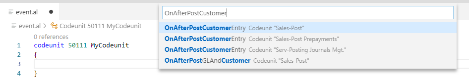 Type in event list to filter content Type in event list to filter content