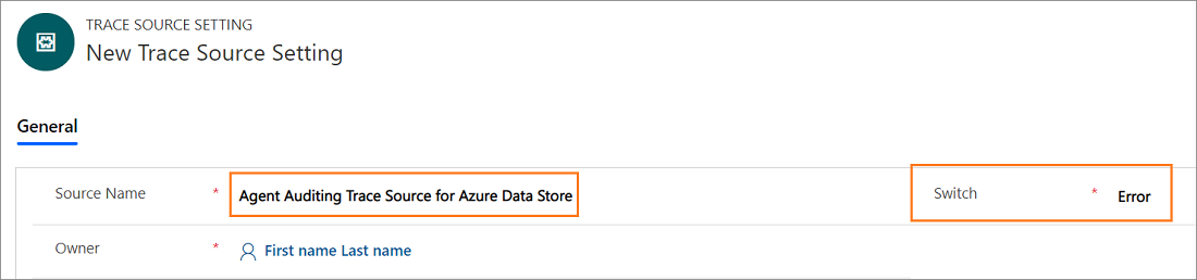 Create a new Trace Source Settings record Create a new Trace Source Settings record.